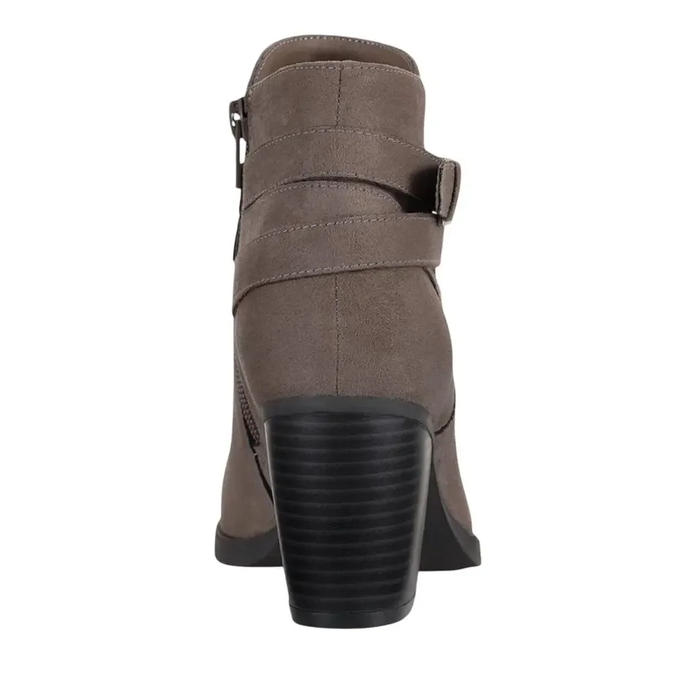 Style & Co. Women's Zolaa Faux Suede Block Heel Ankle Boots Booties Size 7 Taupe
